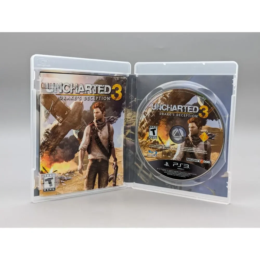 PS3 PlayStation 3 Uncharted 2 Drakes Deception & Uncharted 3 Among Thieves